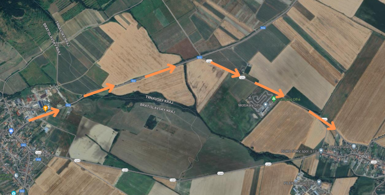 obchádzková trasa Doľany - Dlhá