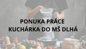 Ponuka práce na dohodu - kuchárka na zastupovanie do materskej školy
